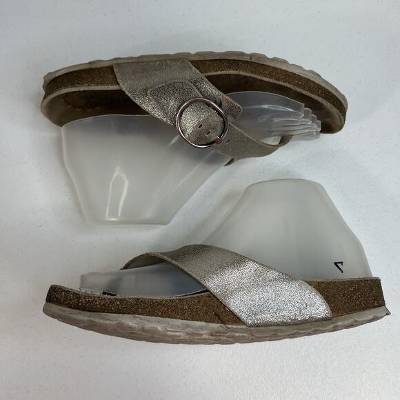 Mephisto Women's 38 US 8 Sandal Natalina Platinum Metallic Leather Lightweight - Picture 4 of 10